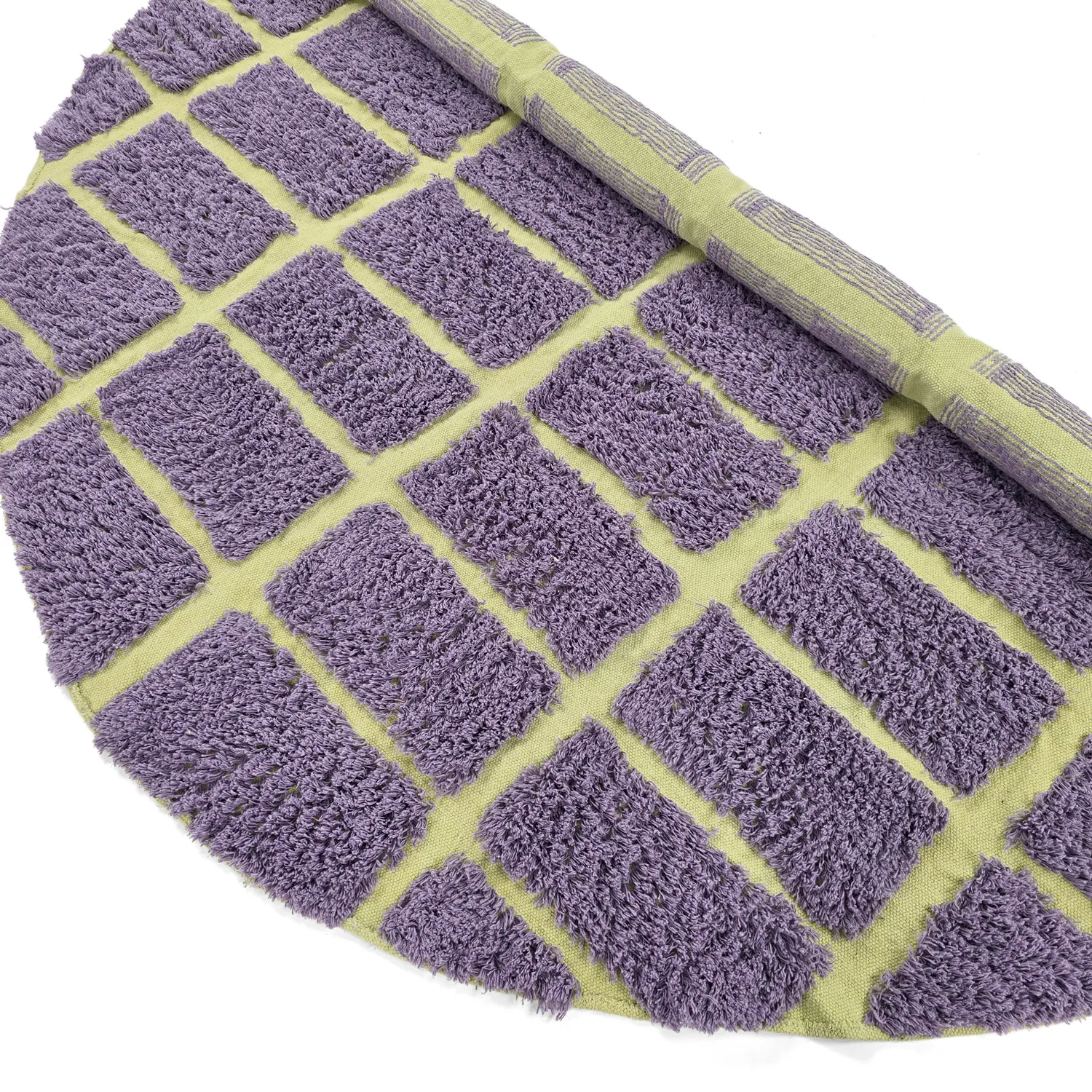 Kulatý koberec - Zola Natural Cotton Shaggy (fialová)