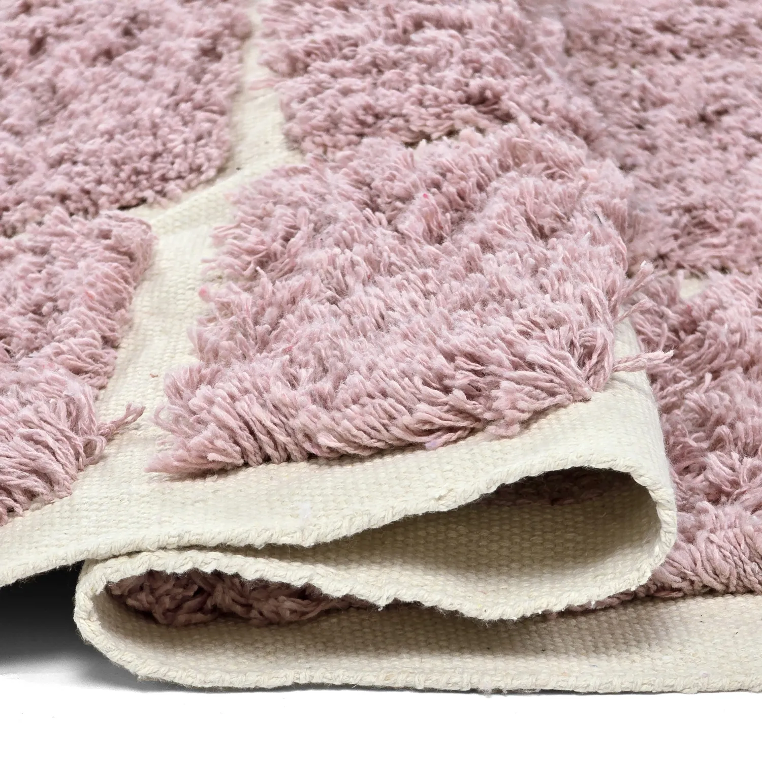 Shaggy koberce - Zola Natural Cotton Shaggy (růžový)