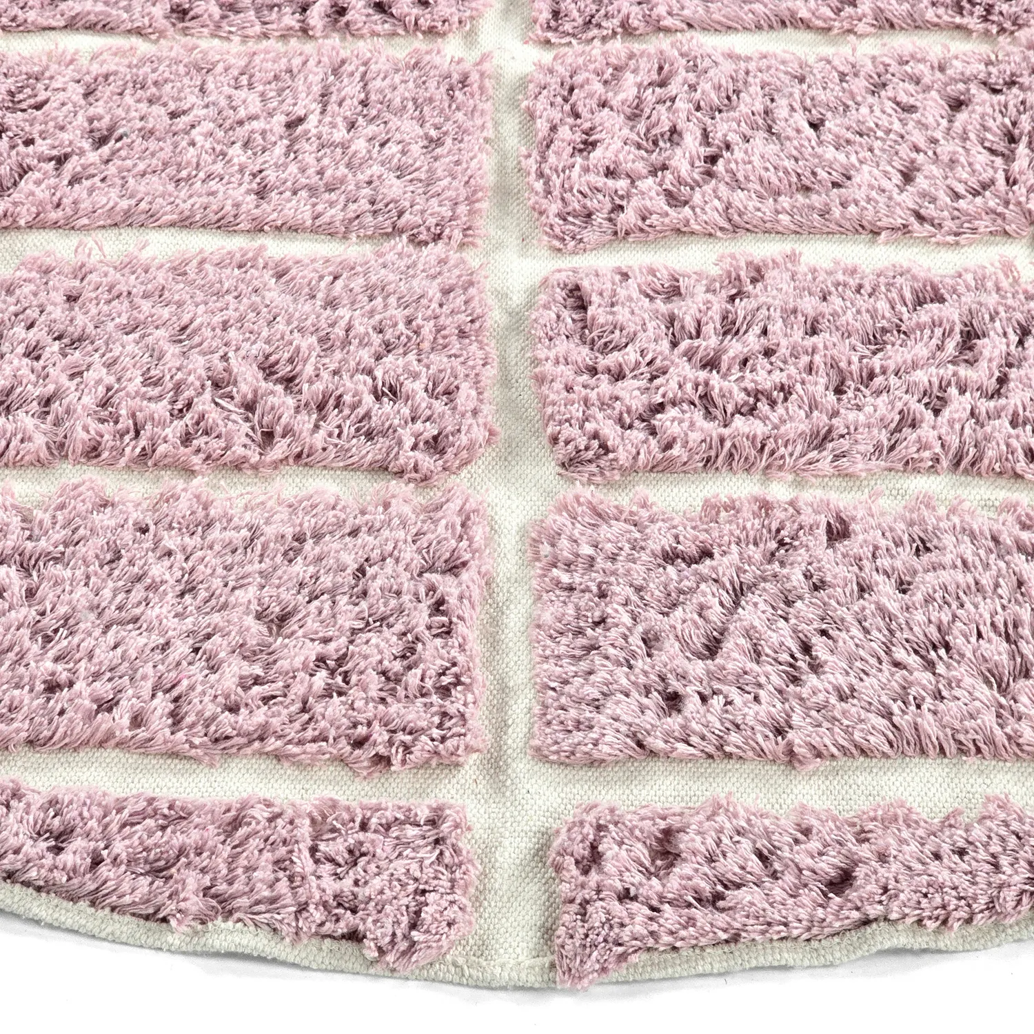 Kulatý koberec - Zola Natural Cotton Shaggy (růžový)