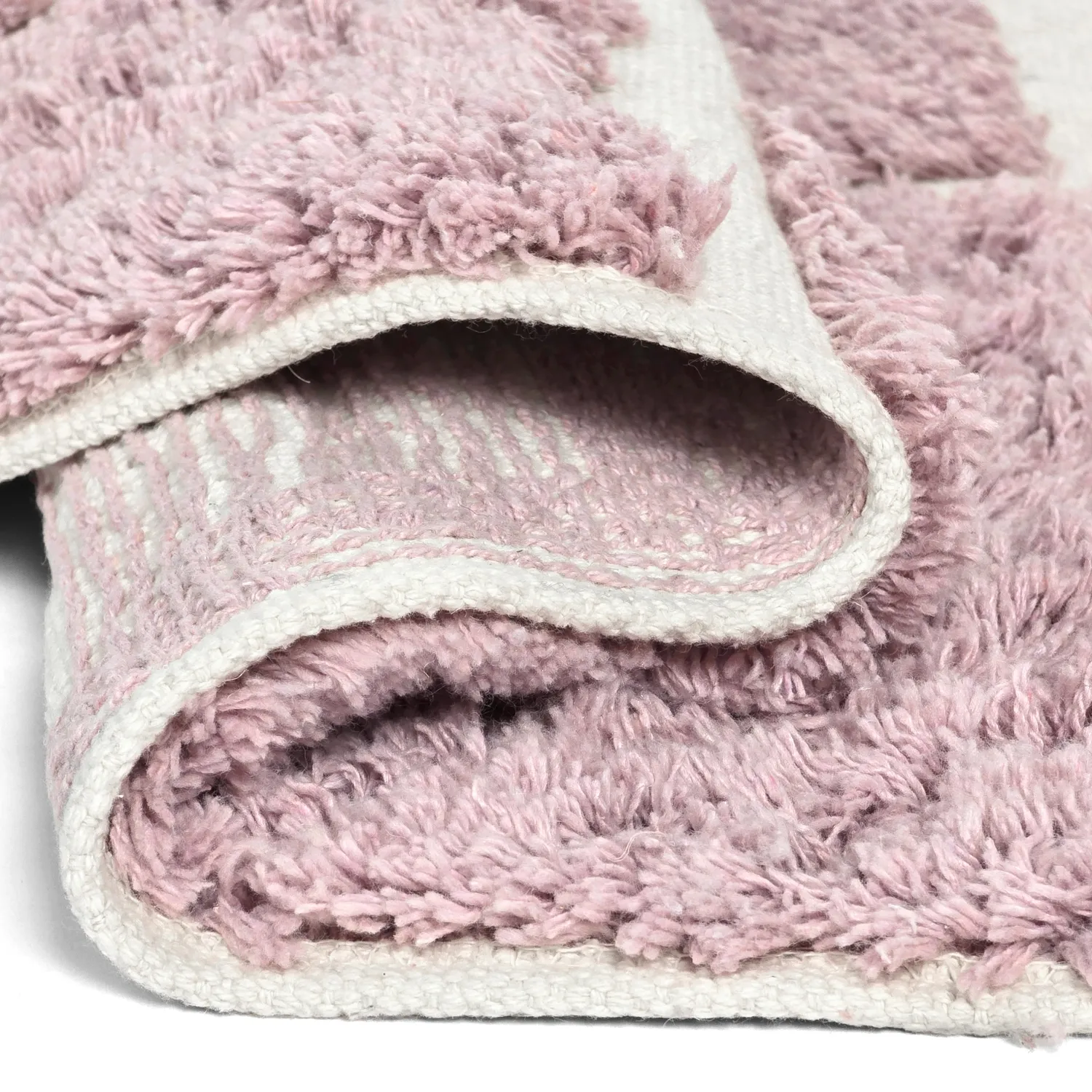 Kulatý koberec - Zola Natural Cotton Shaggy (růžový)