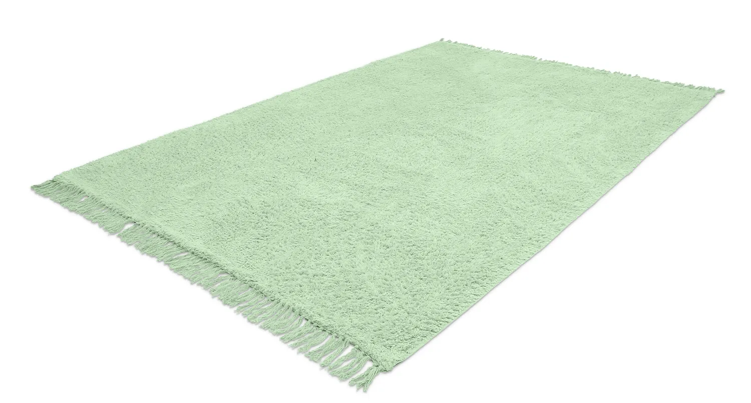 Shaggy koberce - Alba Natural Cotton Shaggy (světle zelená)