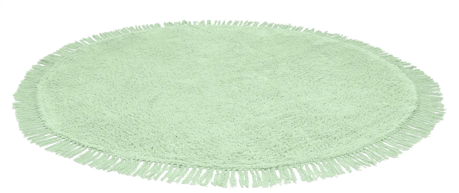 Kulatý koberec - Alba Natural Cotton Shaggy (světle zelená)