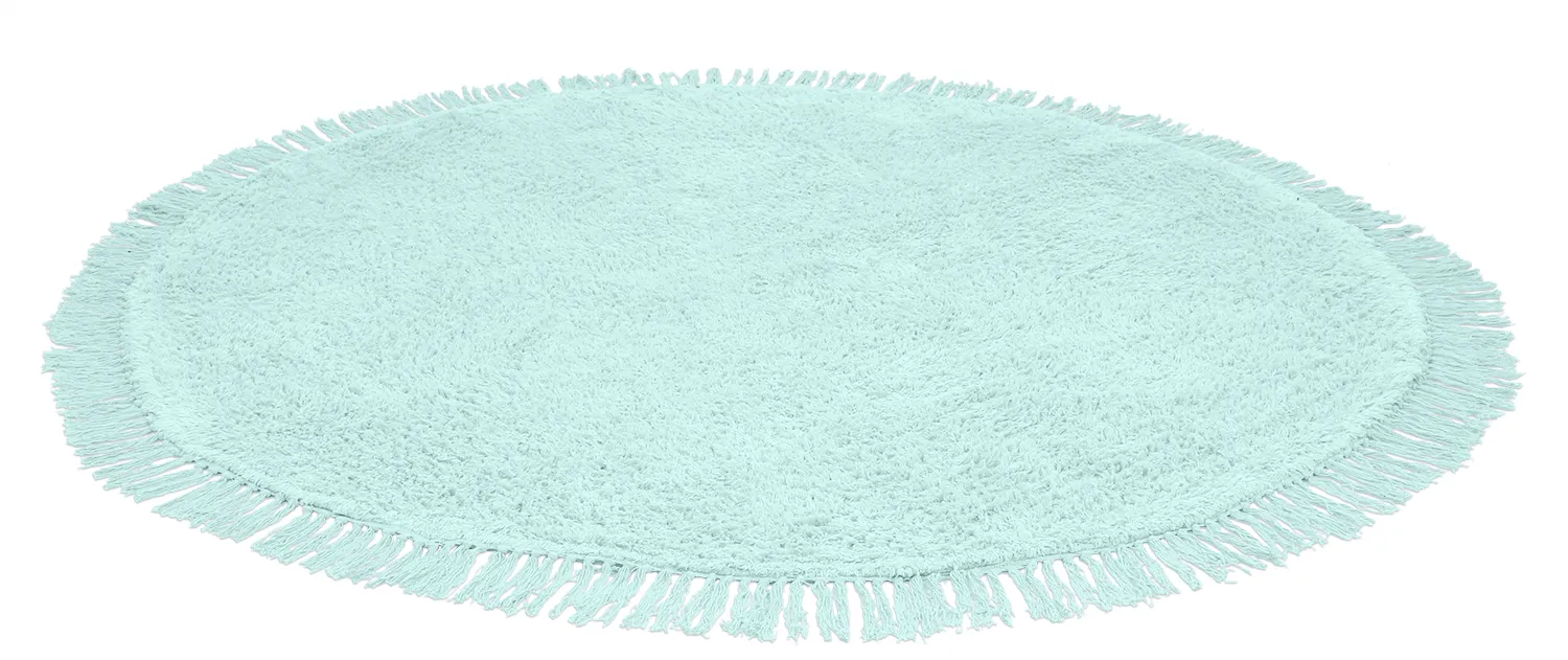 Kulatý koberec - Alba Natural Cotton Shaggy (tyrkysový)