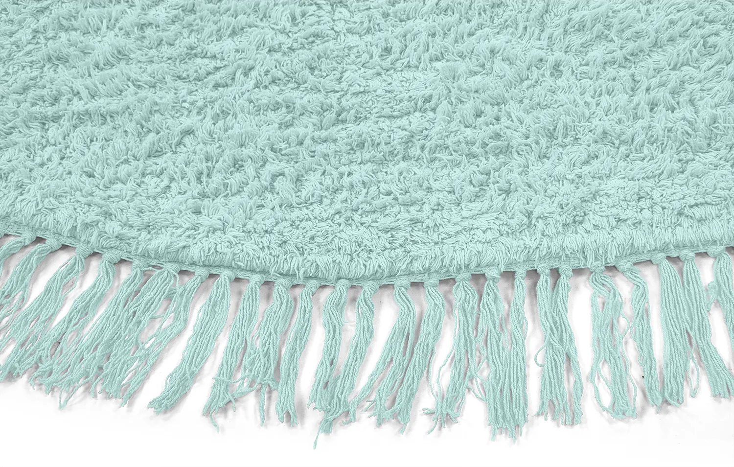 Kulatý koberec - Alba Natural Cotton Shaggy (tyrkysový)