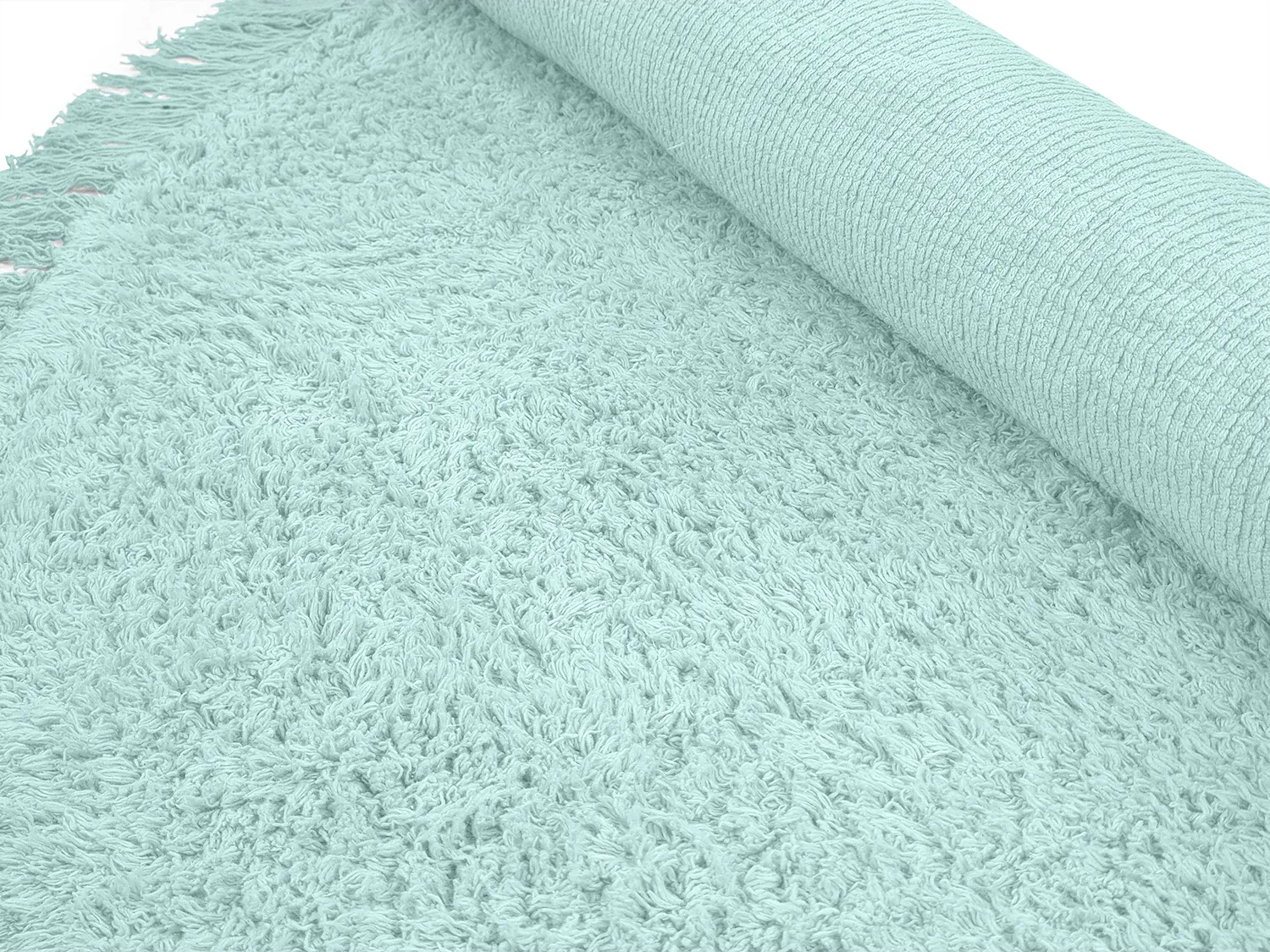Kulatý koberec - Alba Natural Cotton Shaggy (tyrkysový)
