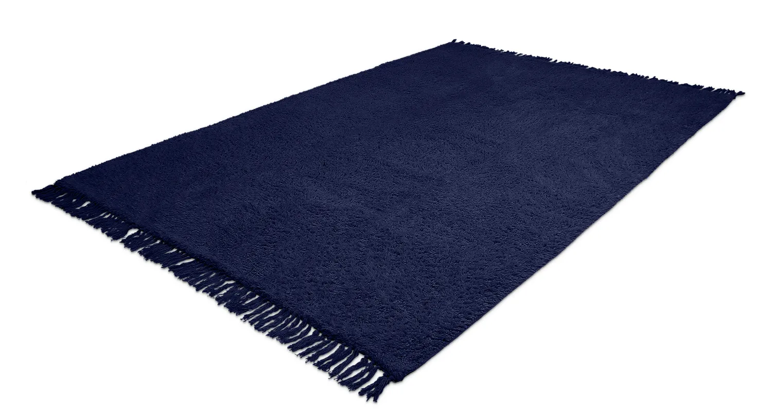 Shaggy koberce - Alba Natural Cotton Shaggy (tmavě modrá)