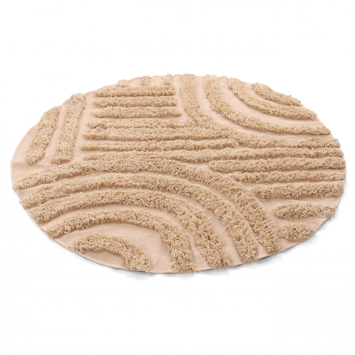 Kulatý koberec - Cazorla Natural Cotton Shaggy (béžový)