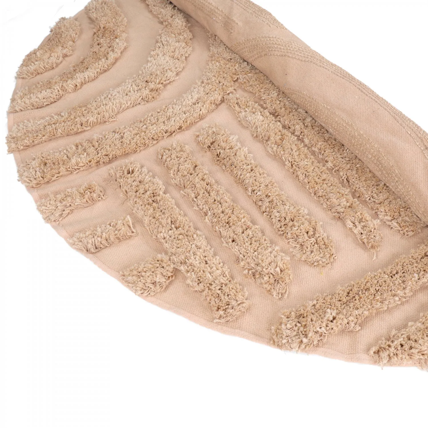 Kulatý koberec - Cazorla Natural Cotton Shaggy (béžový)