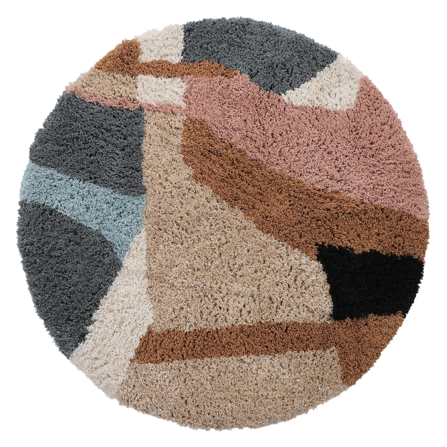 Kulatý koberec - Cefalu Natural Cotton Shaggy (vícenásobná)