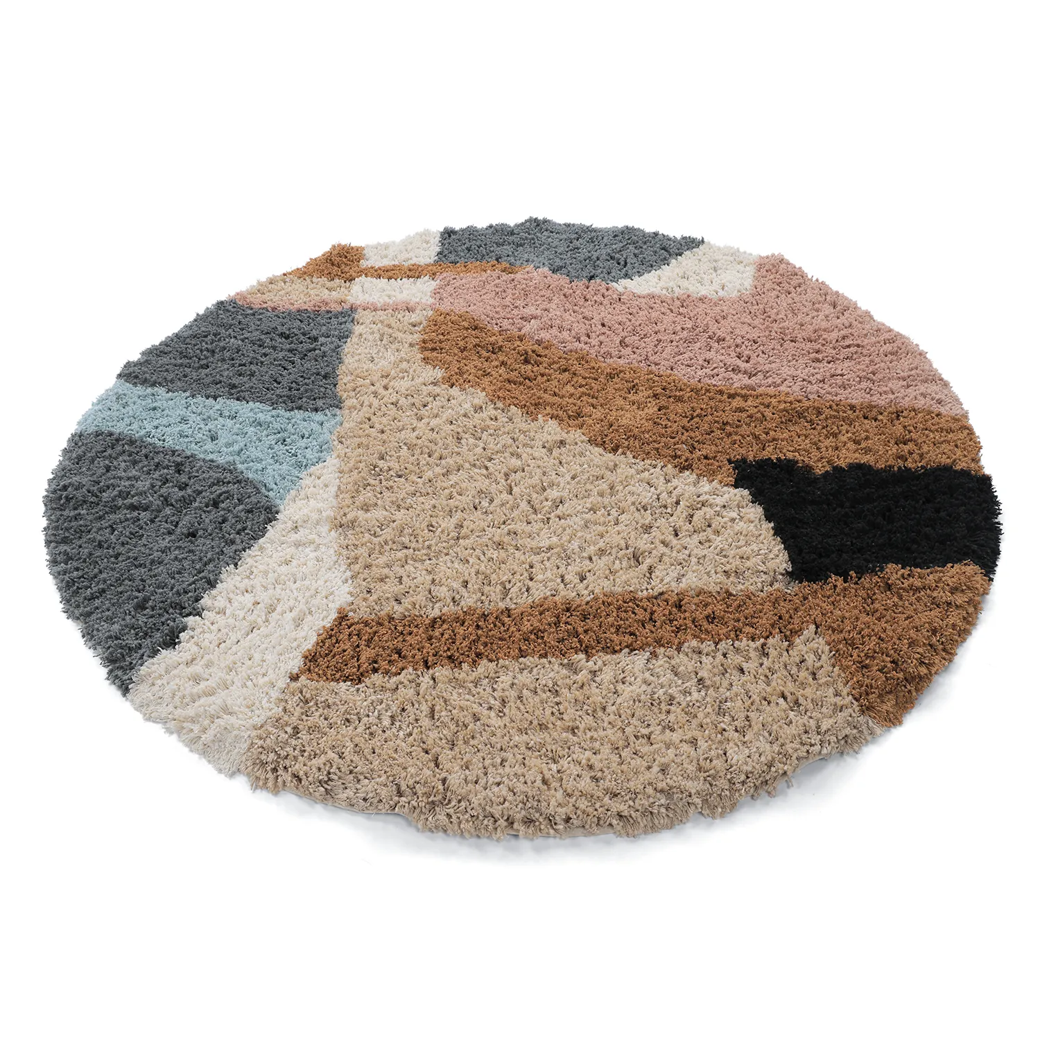 Kulatý koberec - Cefalu Natural Cotton Shaggy (vícenásobná)