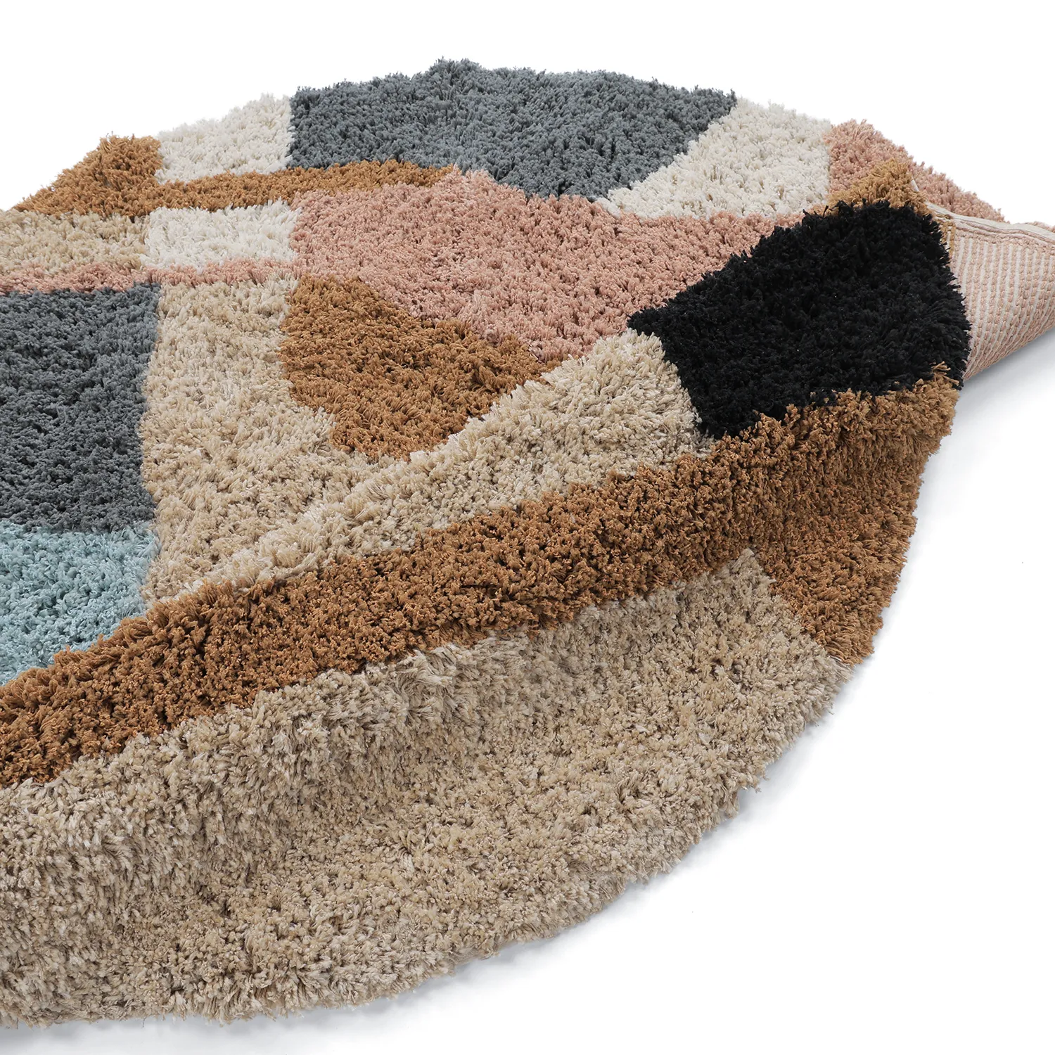 Kulatý koberec - Cefalu Natural Cotton Shaggy (vícenásobná)