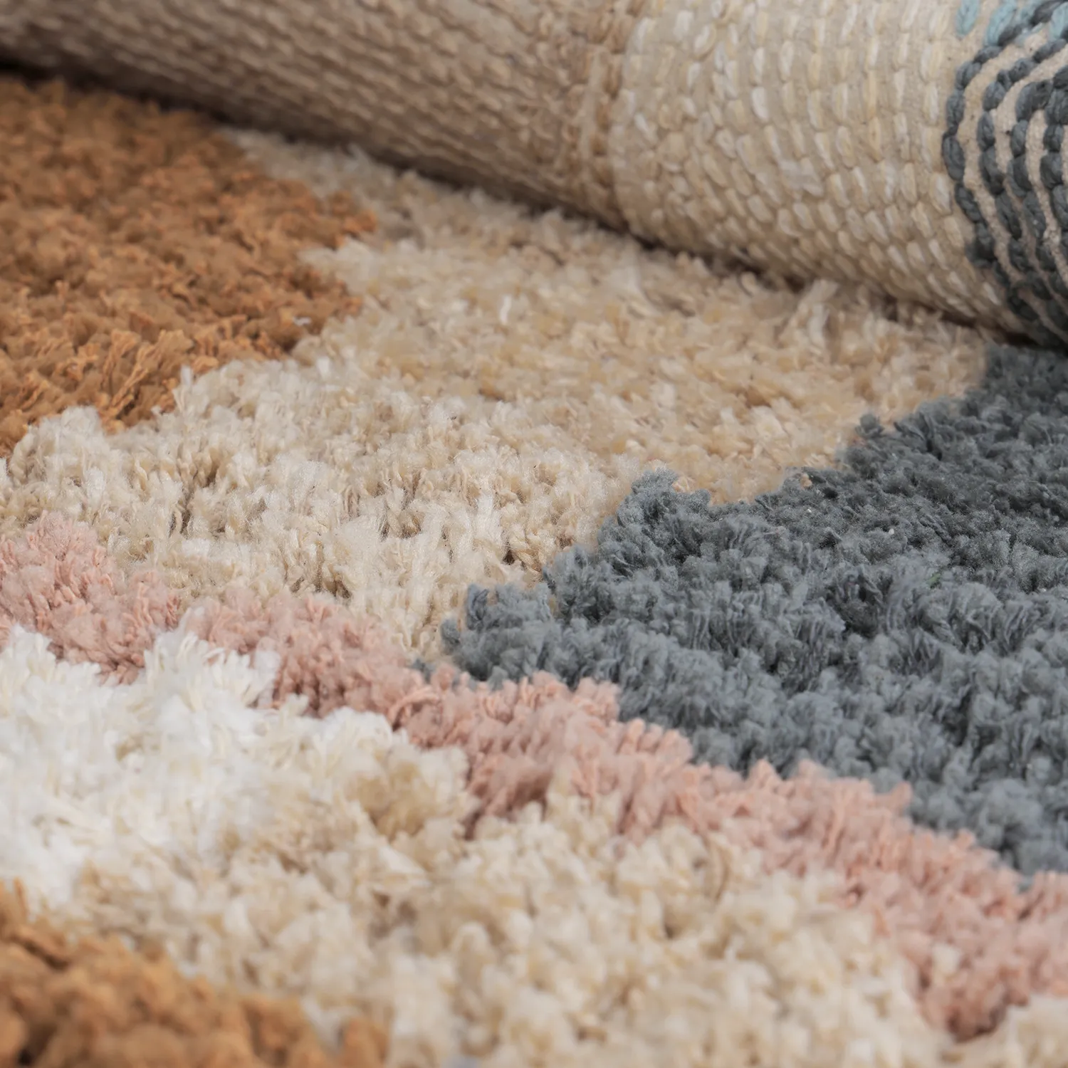 Kulatý koberec - Cefalu Natural Cotton Shaggy (vícenásobná)