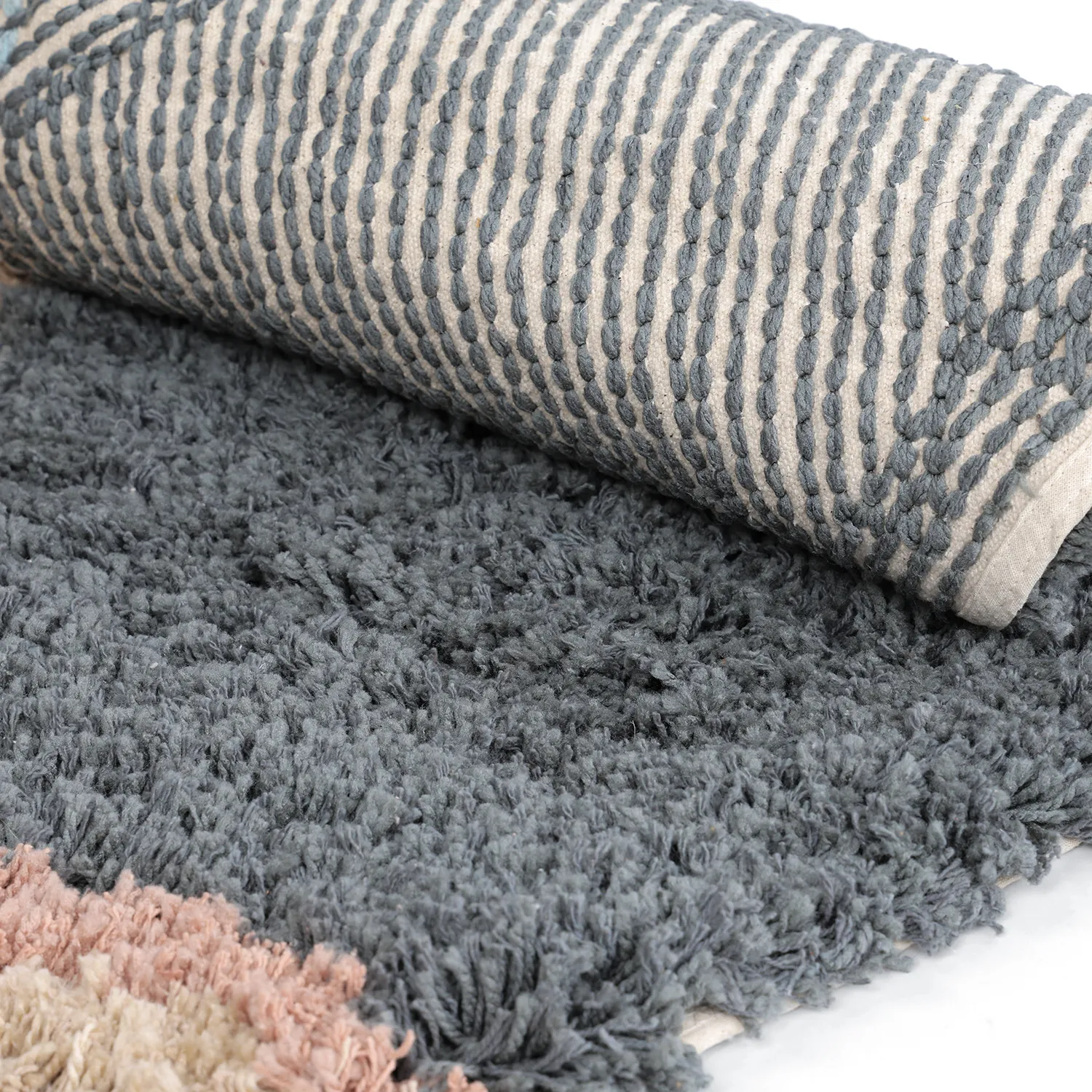 Kulatý koberec - Cefalu Natural Cotton Shaggy (vícenásobná)