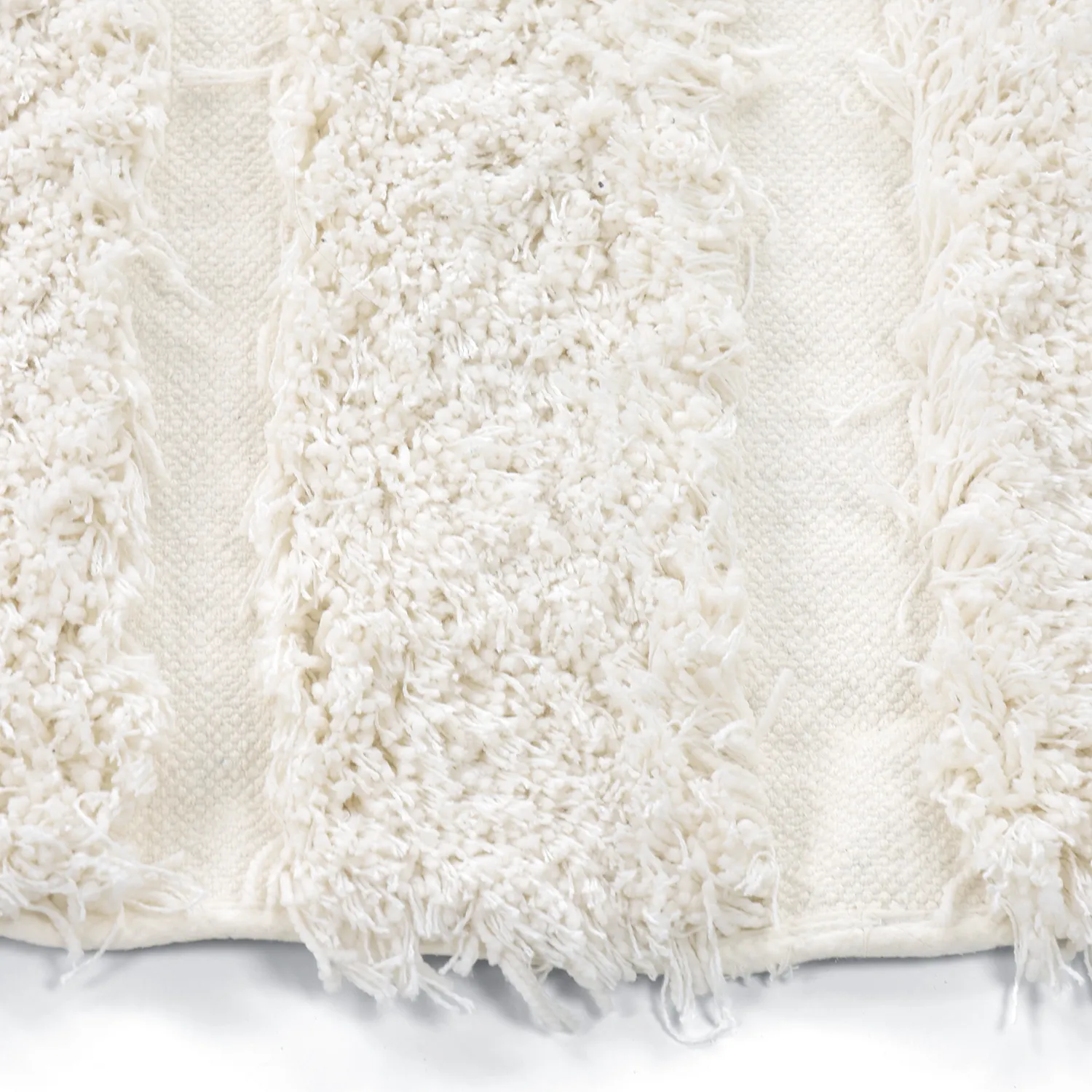 Kulatý koberec - Lindos Natural Cotton Shaggy (bílý)
