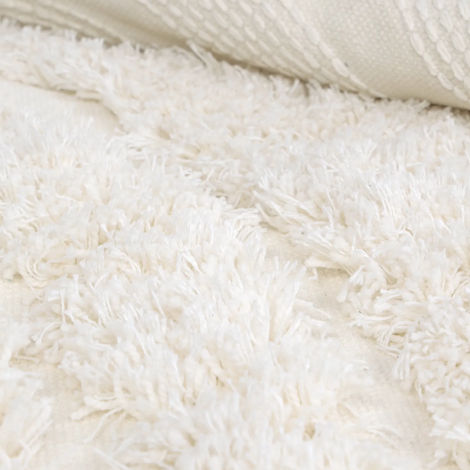 Kulatý koberec - Lindos Natural Cotton Shaggy (bílý)