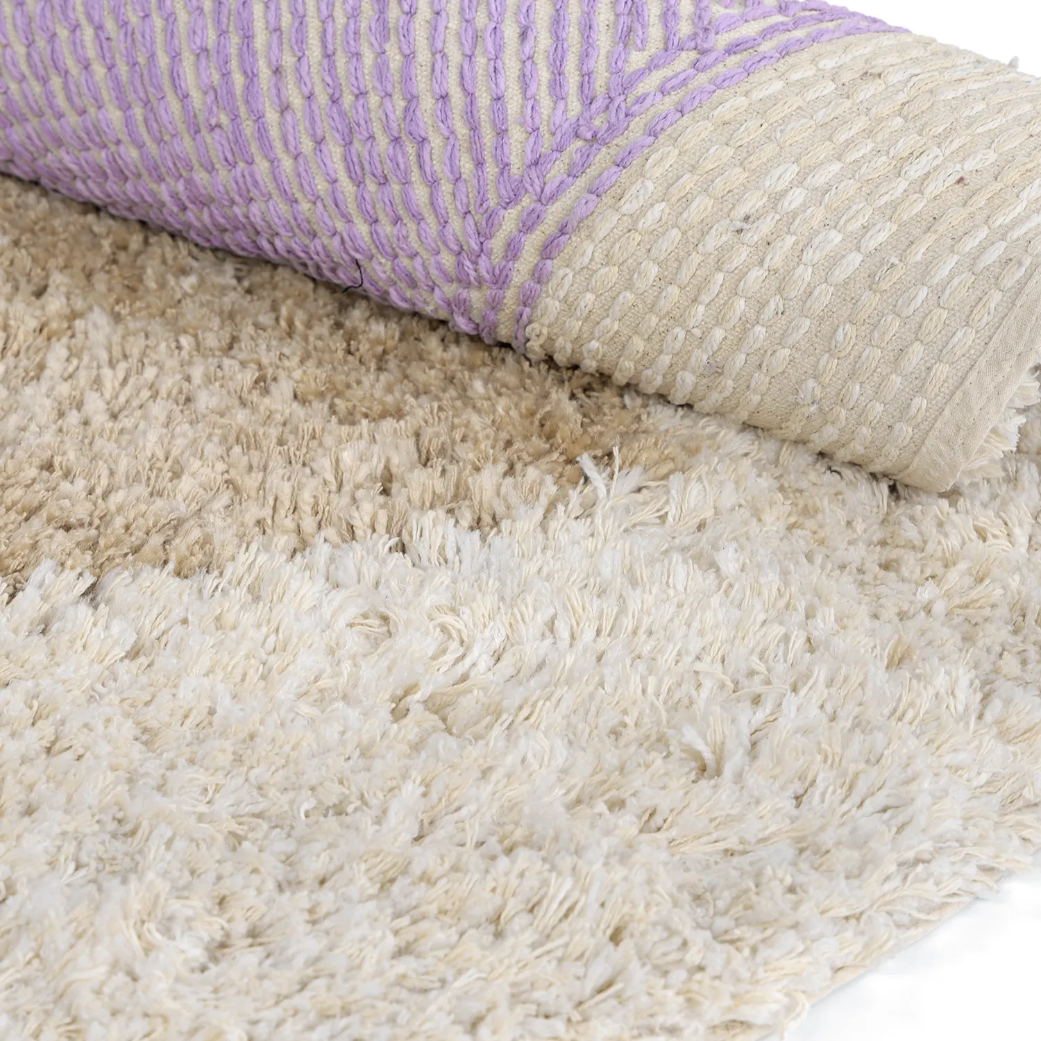 Kulatý koberec - Naousa Natural Cotton Shaggy (vícenásobná)