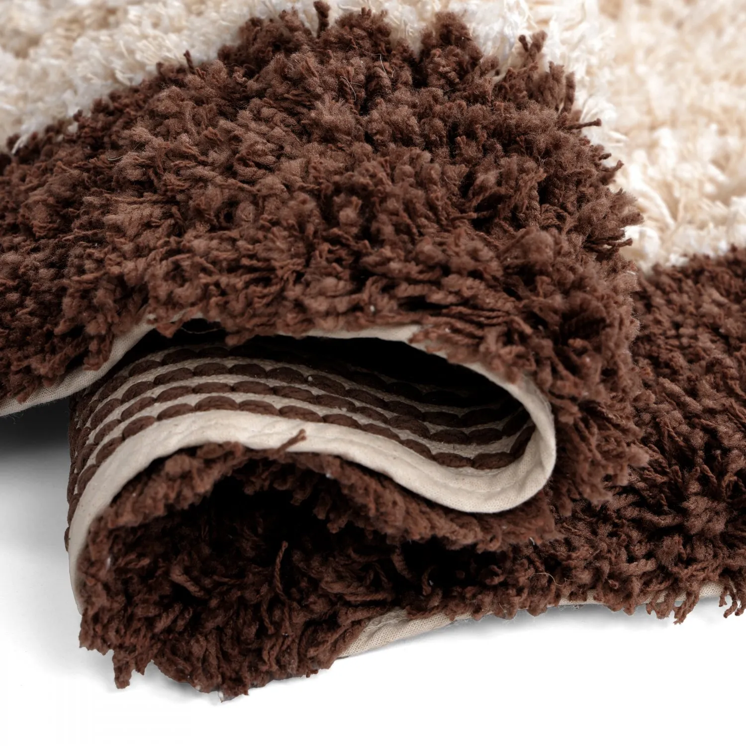 Kulatý koberec - Sagres Natural Cotton Shaggy (lomená bílá/hnědá)