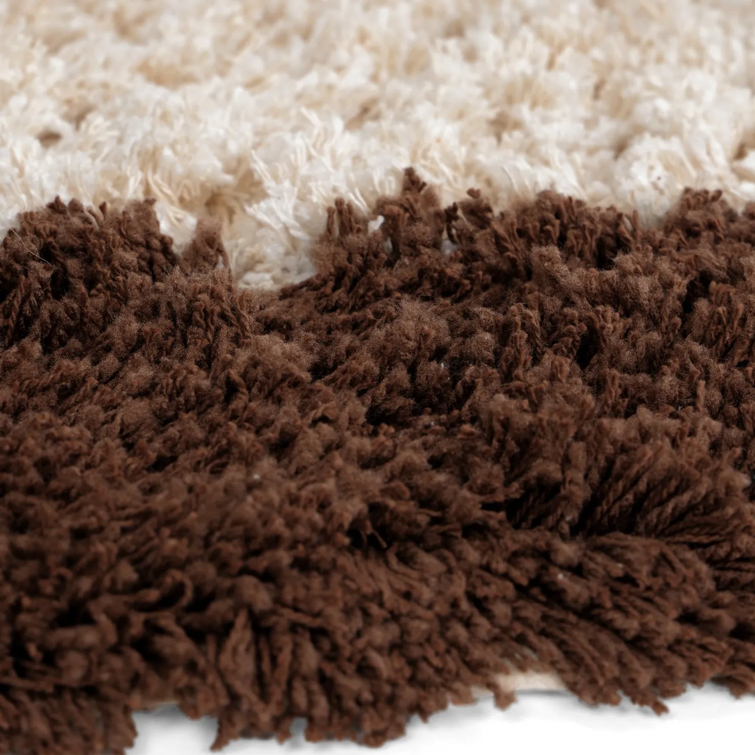 Kulatý koberec - Sagres Natural Cotton Shaggy (lomená bílá/hnědá)