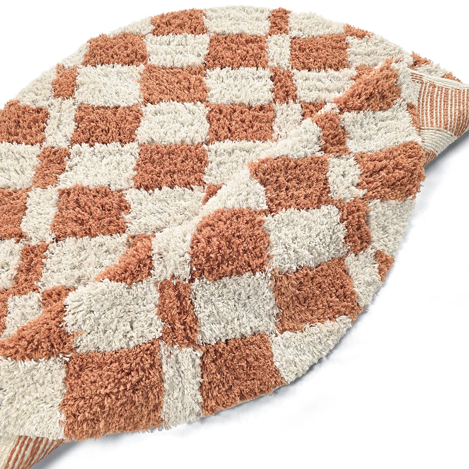 Kulatý koberec - Atrani Natural Cotton Shaggy (pomerančový)