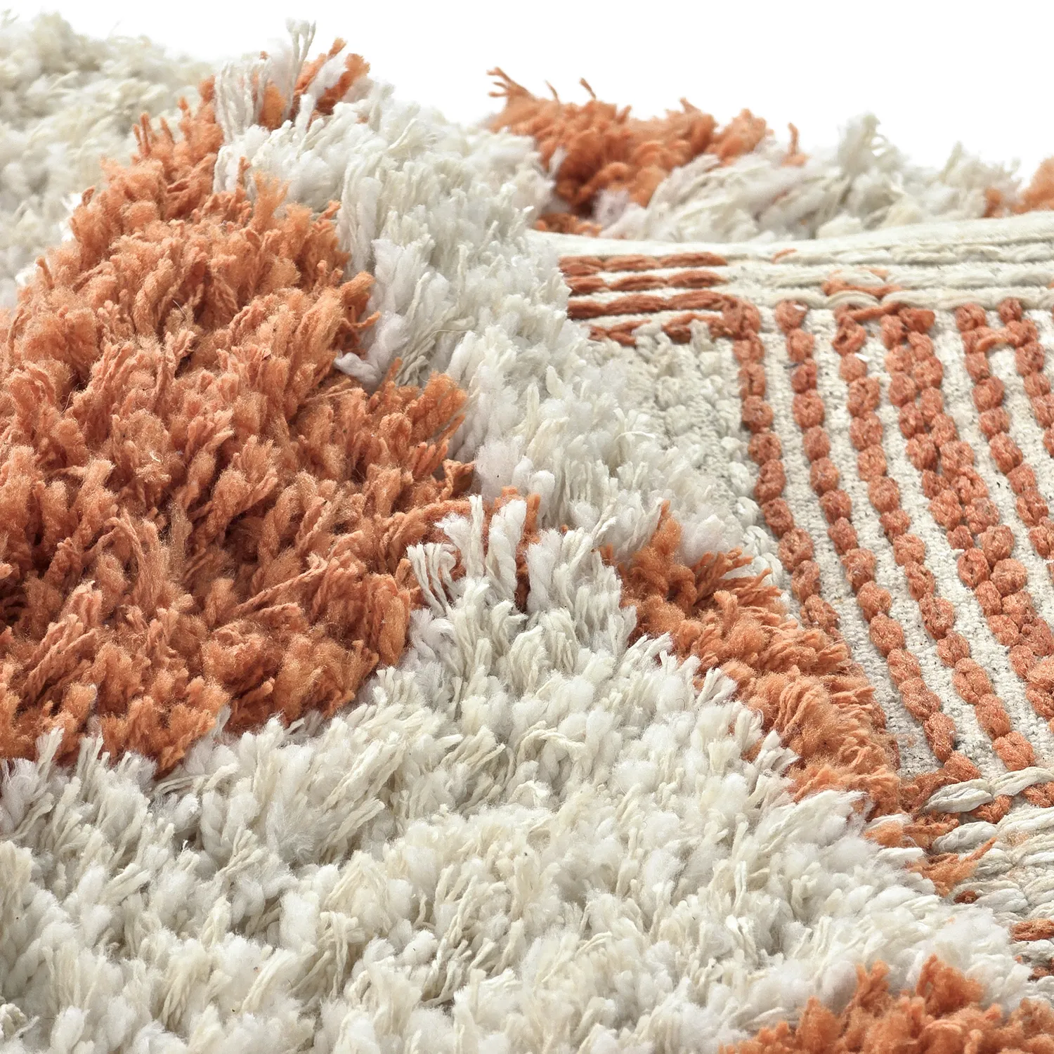 Kulatý koberec - Atrani Natural Cotton Shaggy (pomerančový)