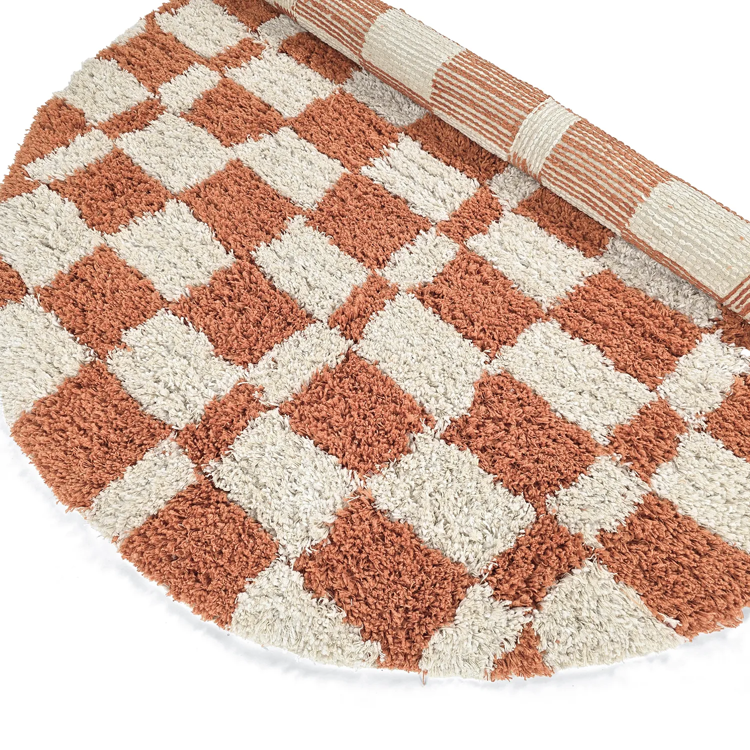 Kulatý koberec - Atrani Natural Cotton Shaggy (pomerančový)