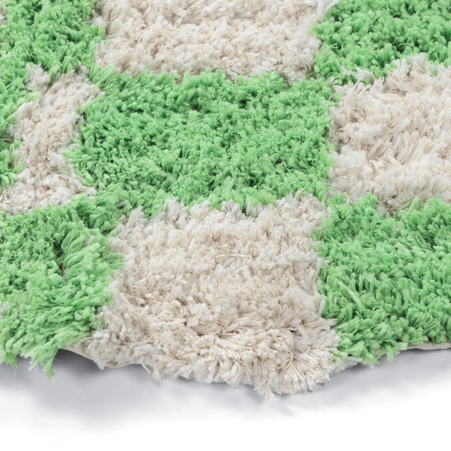 Kulatý koberec - Atrani Natural Cotton Shaggy (zelený)