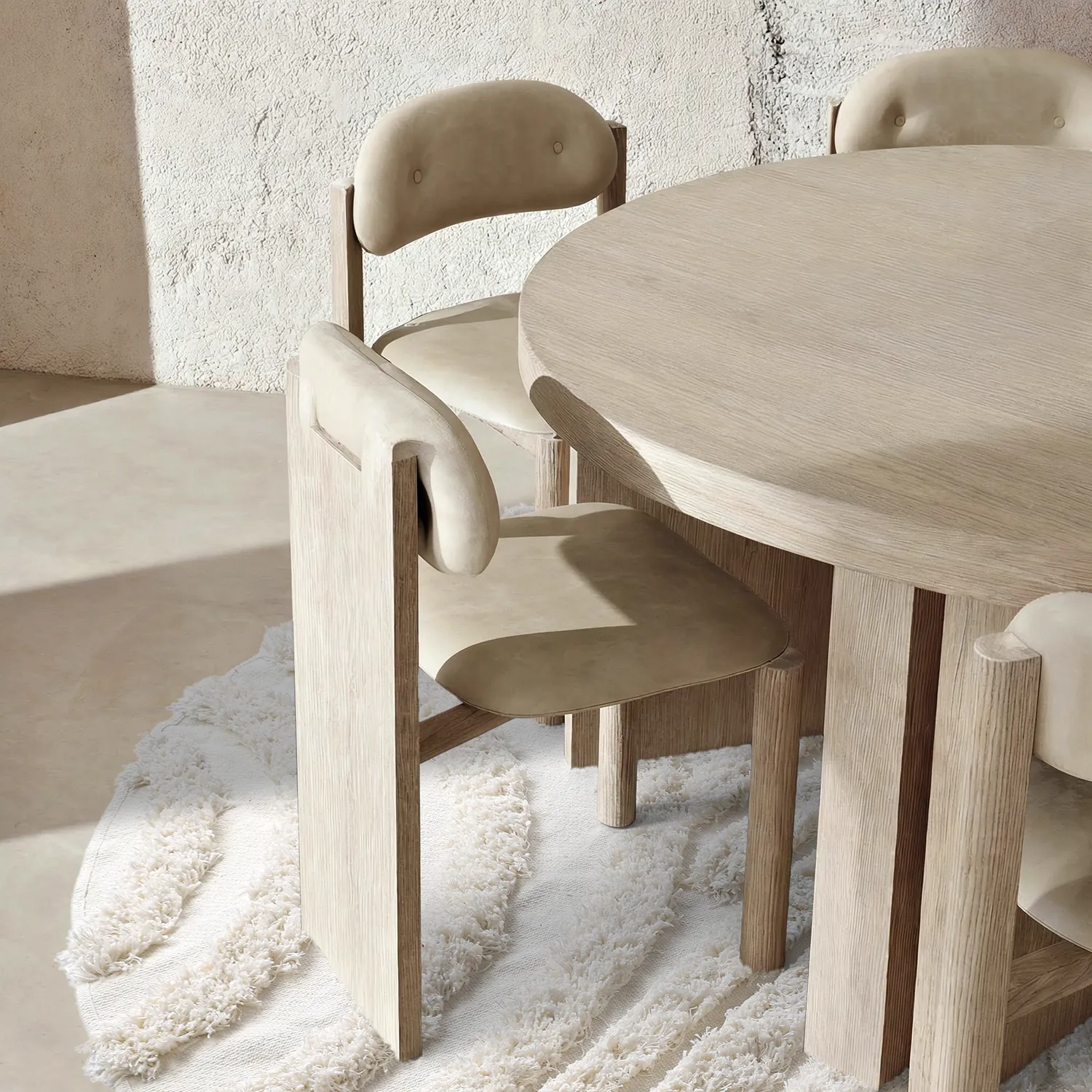 Kulatý koberec - Cazorla Natural Cotton Shaggy (špinavě bílá)