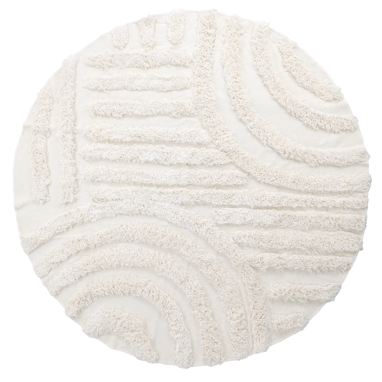 Kulatý koberec - Cazorla Natural Cotton Shaggy (špinavě bílá)