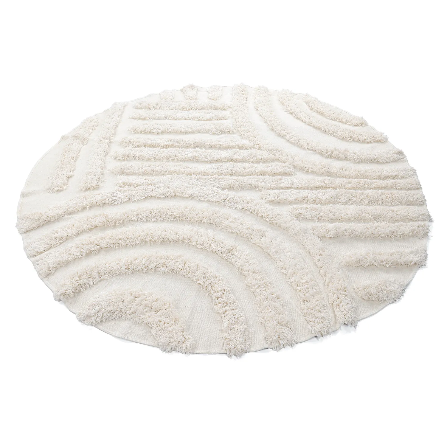 Kulatý koberec - Cazorla Natural Cotton Shaggy (špinavě bílá)