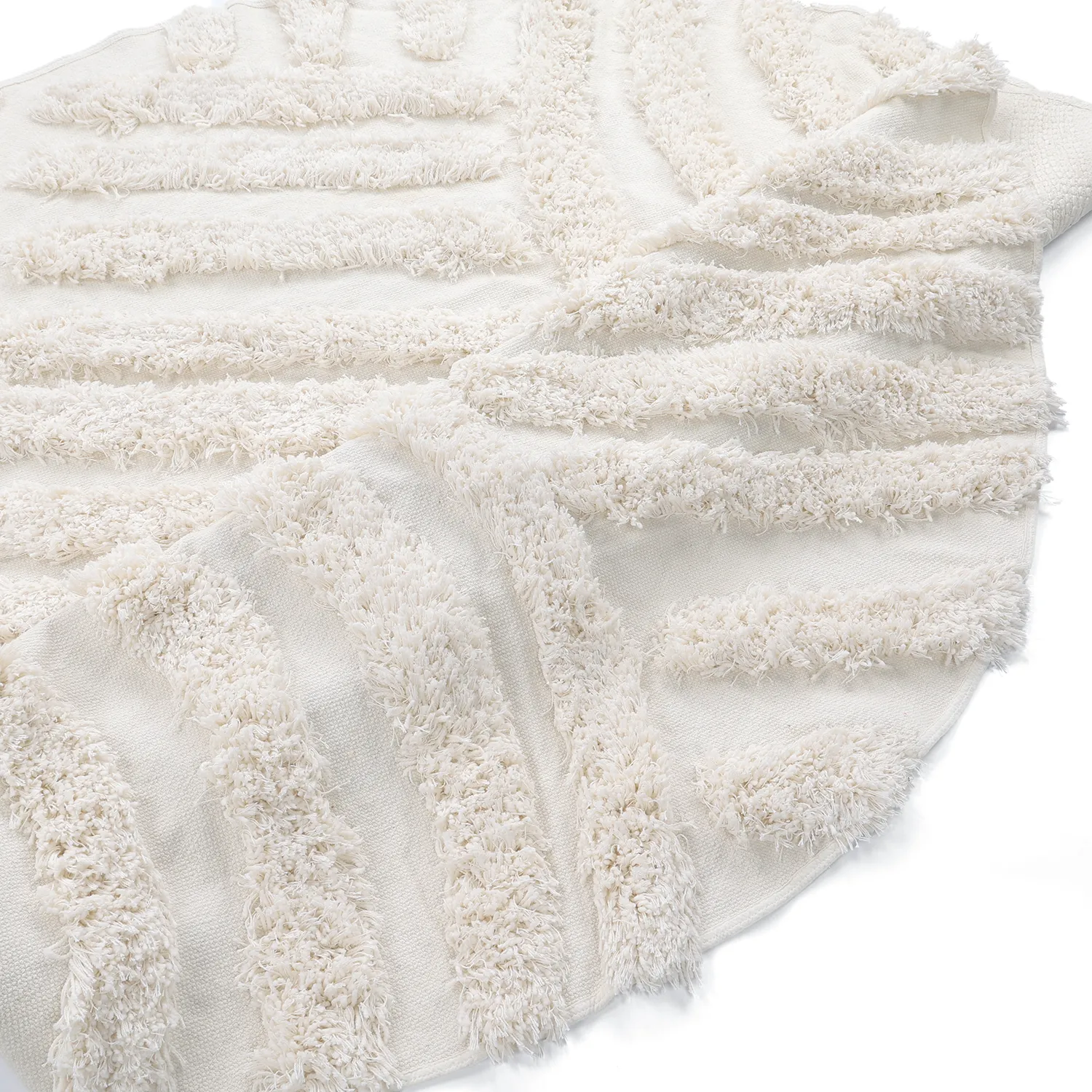 Kulatý koberec - Cazorla Natural Cotton Shaggy (špinavě bílá)