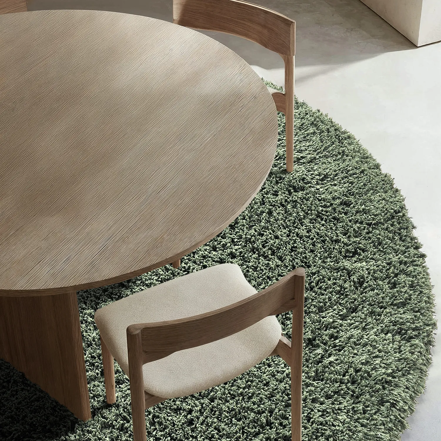 Kulatý koberec - Combarro Solid Cotton Shaggy (zelený)