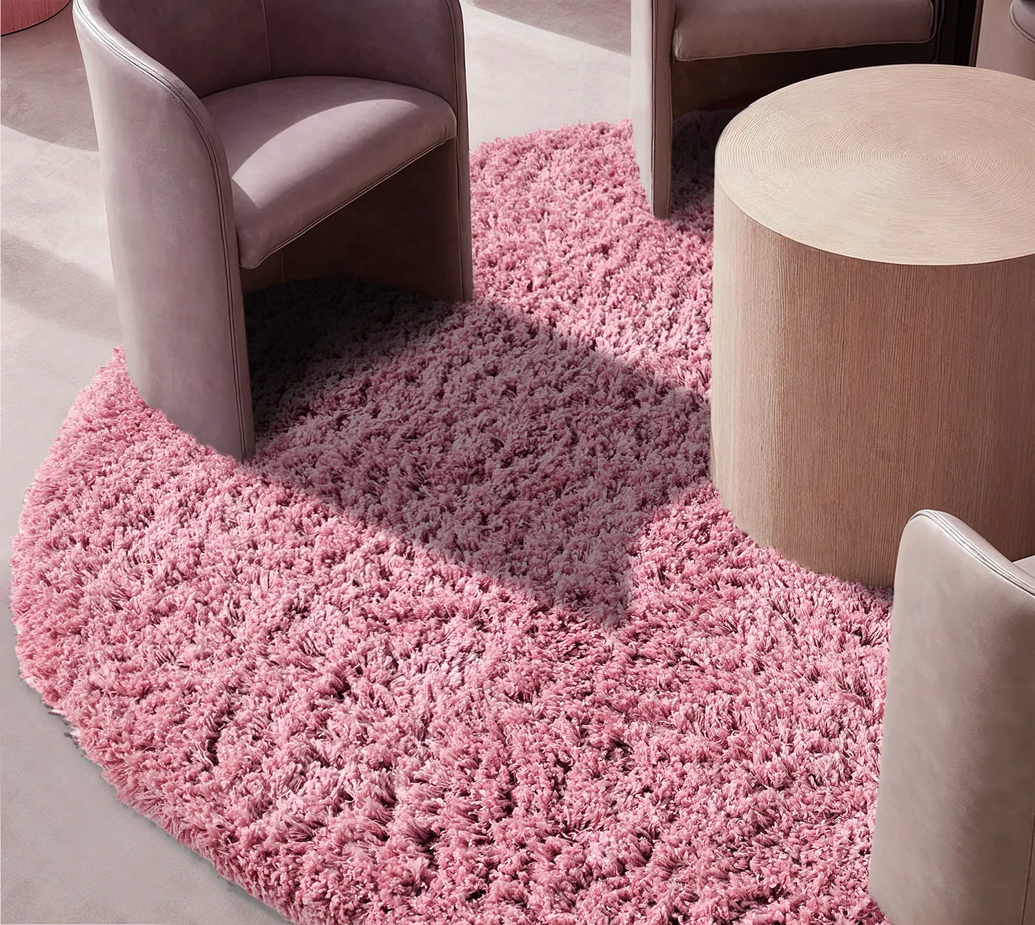 Kulatý koberec - Combarro Solid Cotton Shaggy (světle růžová)