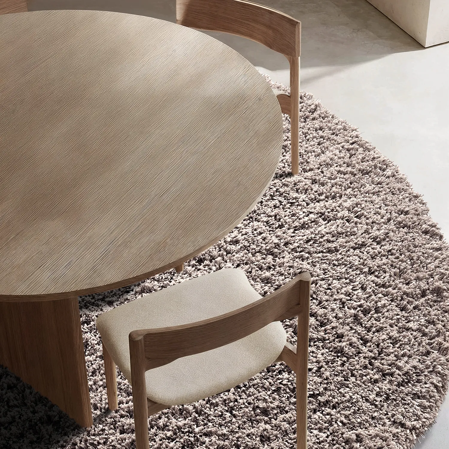 Kulatý koberec - Combarro Solid Cotton Shaggy (taupe)