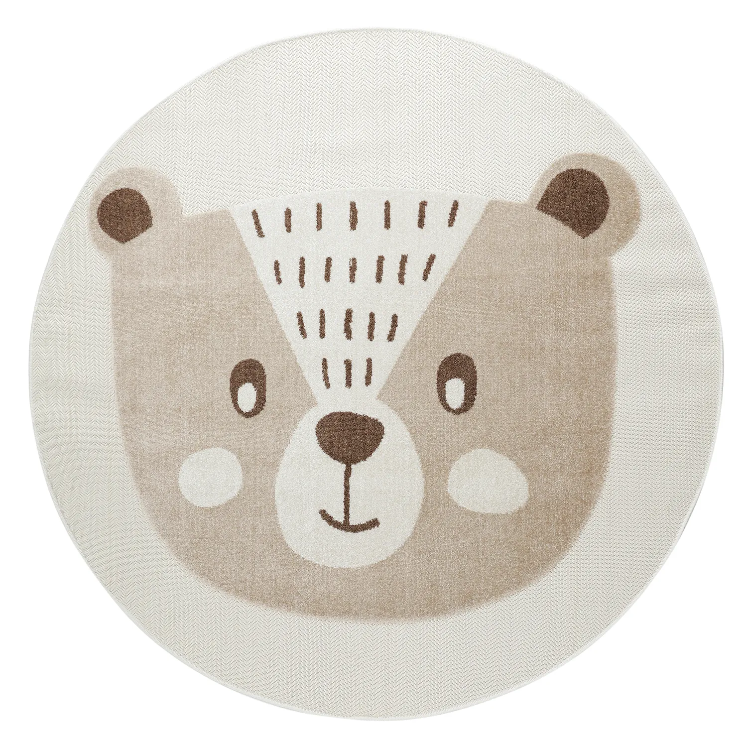 Kulatý dětský koberec - Kind Bear (krém)