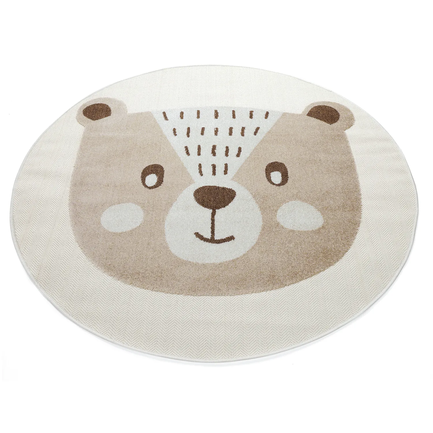 Kulatý dětský koberec - Kind Bear (krém)