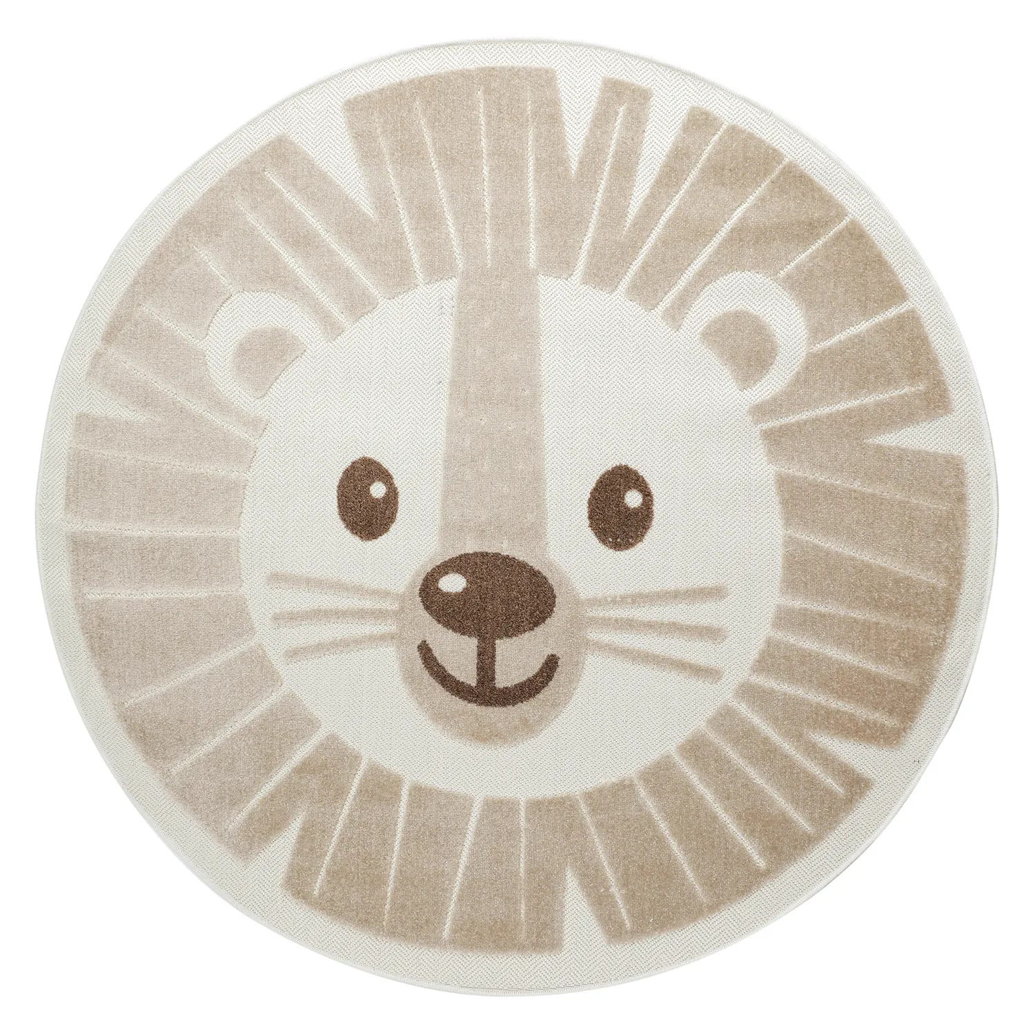 Kulatý dětský koberec - Kind Lion (krém)