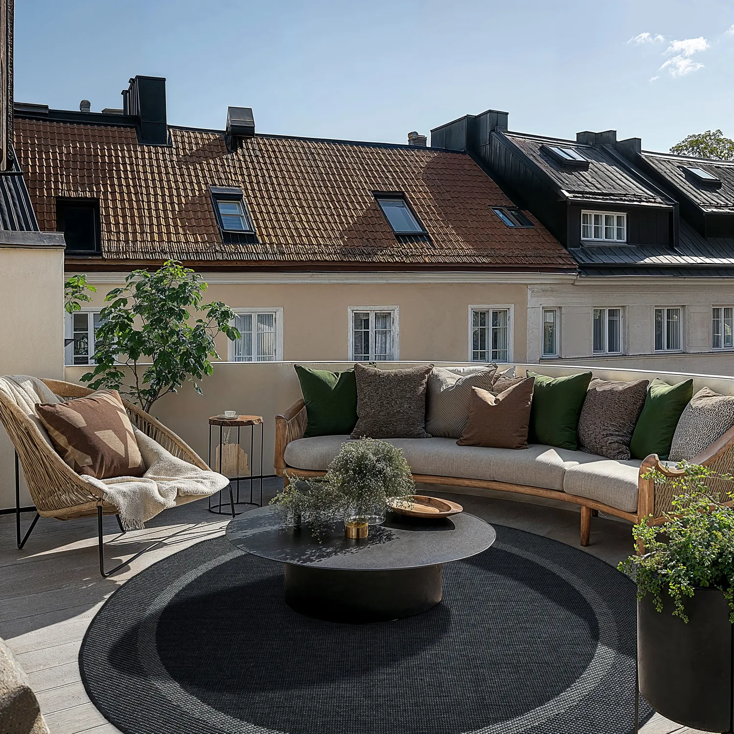 Kulatý koberec - Indoor/Outdoor Alta (antracit)