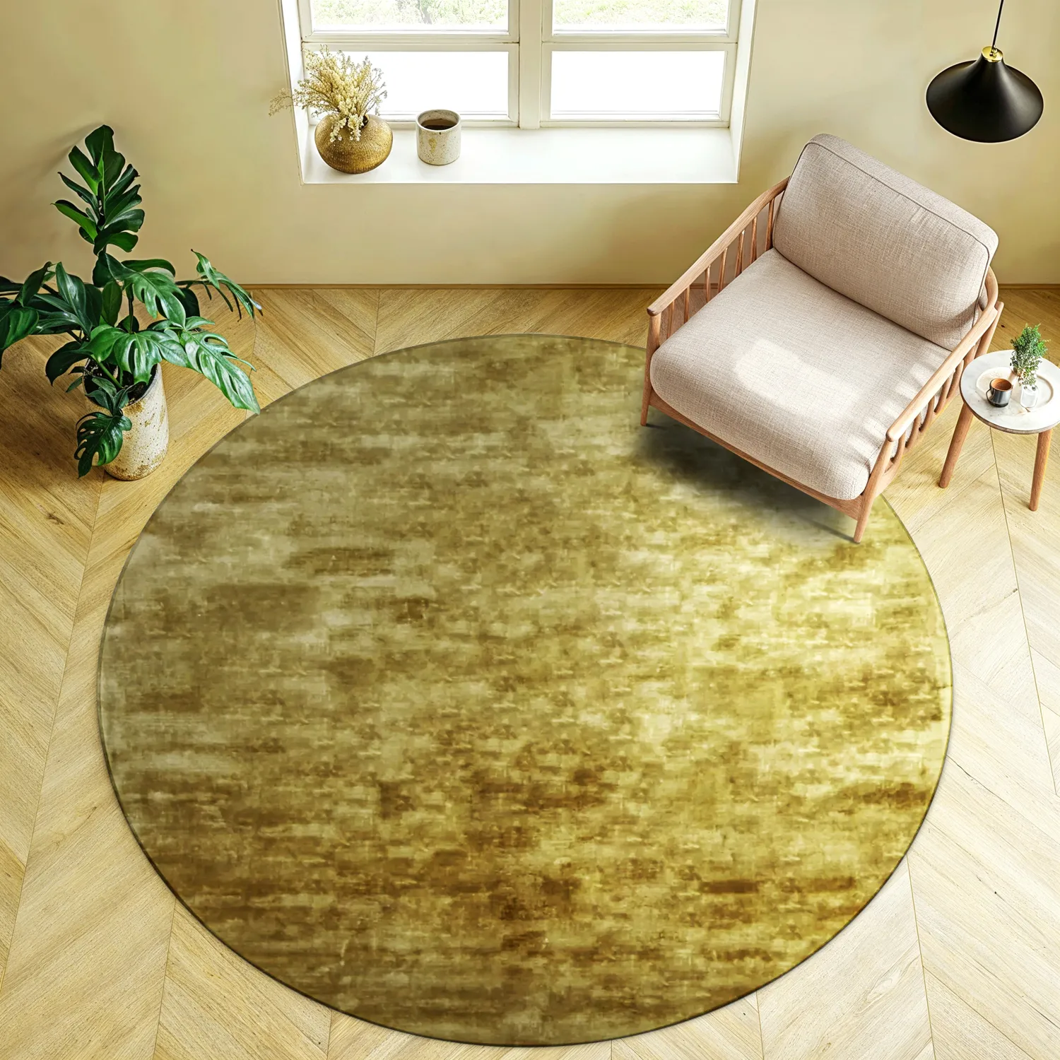 Kulatý koberec - Jodhpur Special Luxury Edition (zlatá)