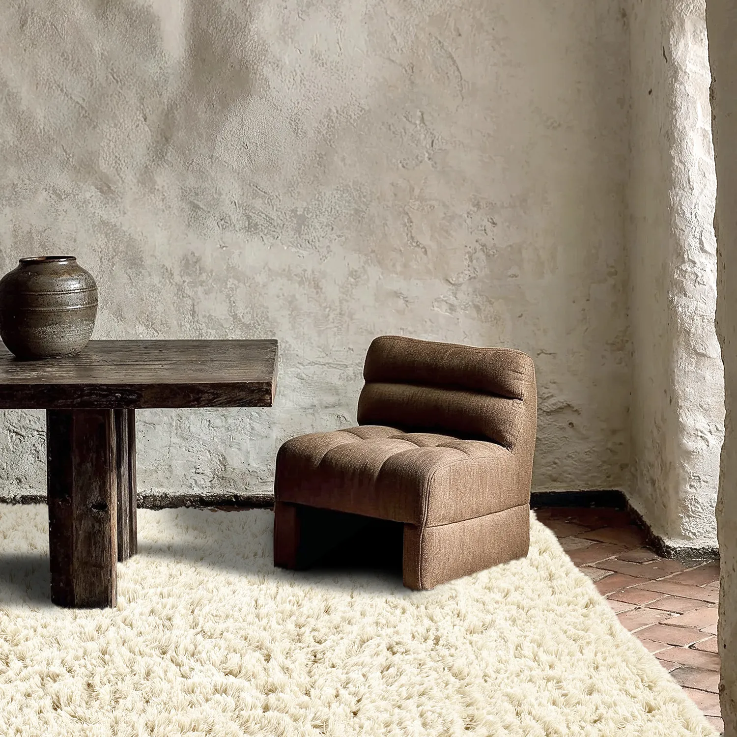 Shaggy koberce - Fassale Hand Woven Wool Shaggy (bílý)