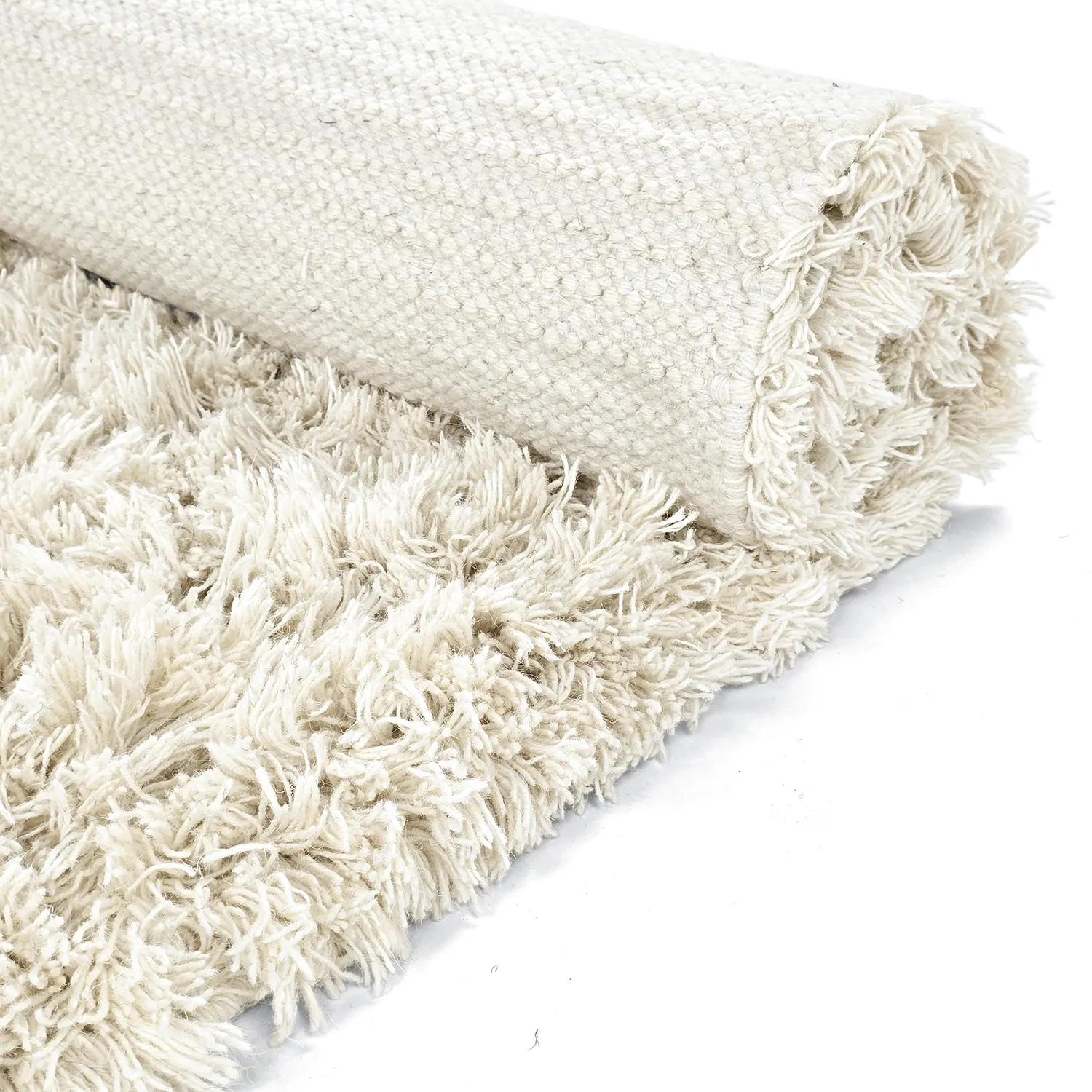 Shaggy koberce - Fassale Hand Woven Wool Shaggy (bílý)