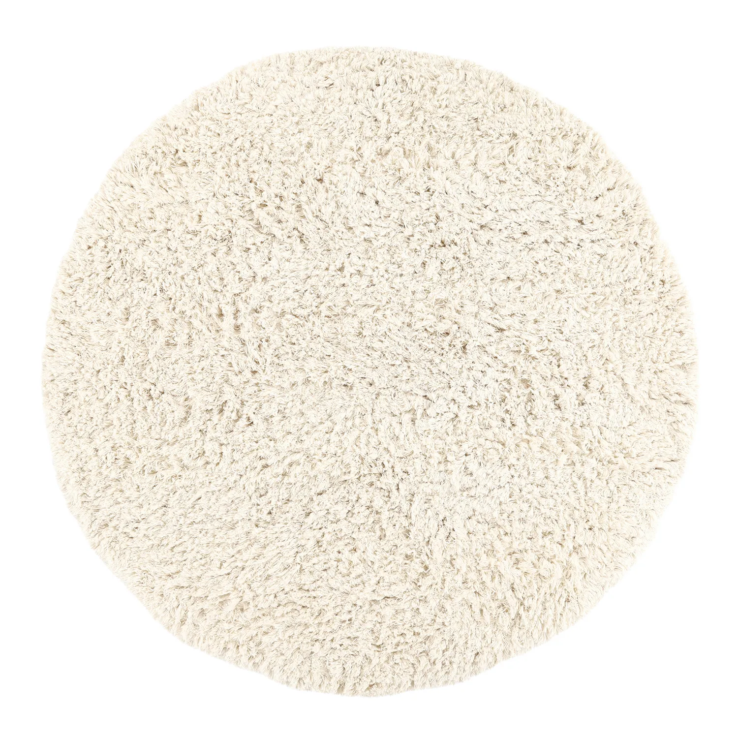 Kulatý koberec - Fassale Hand Woven Wool Shaggy (bílý)