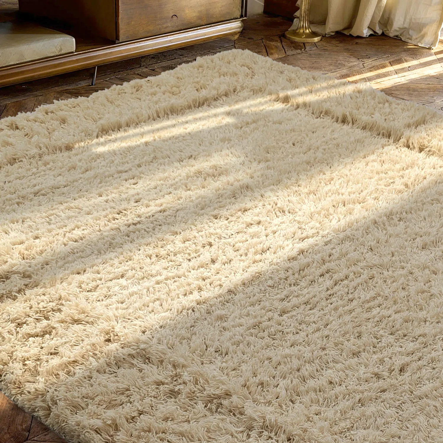 Shaggy koberce - Melilla Hand Woven Wool Shaggy (příroda)