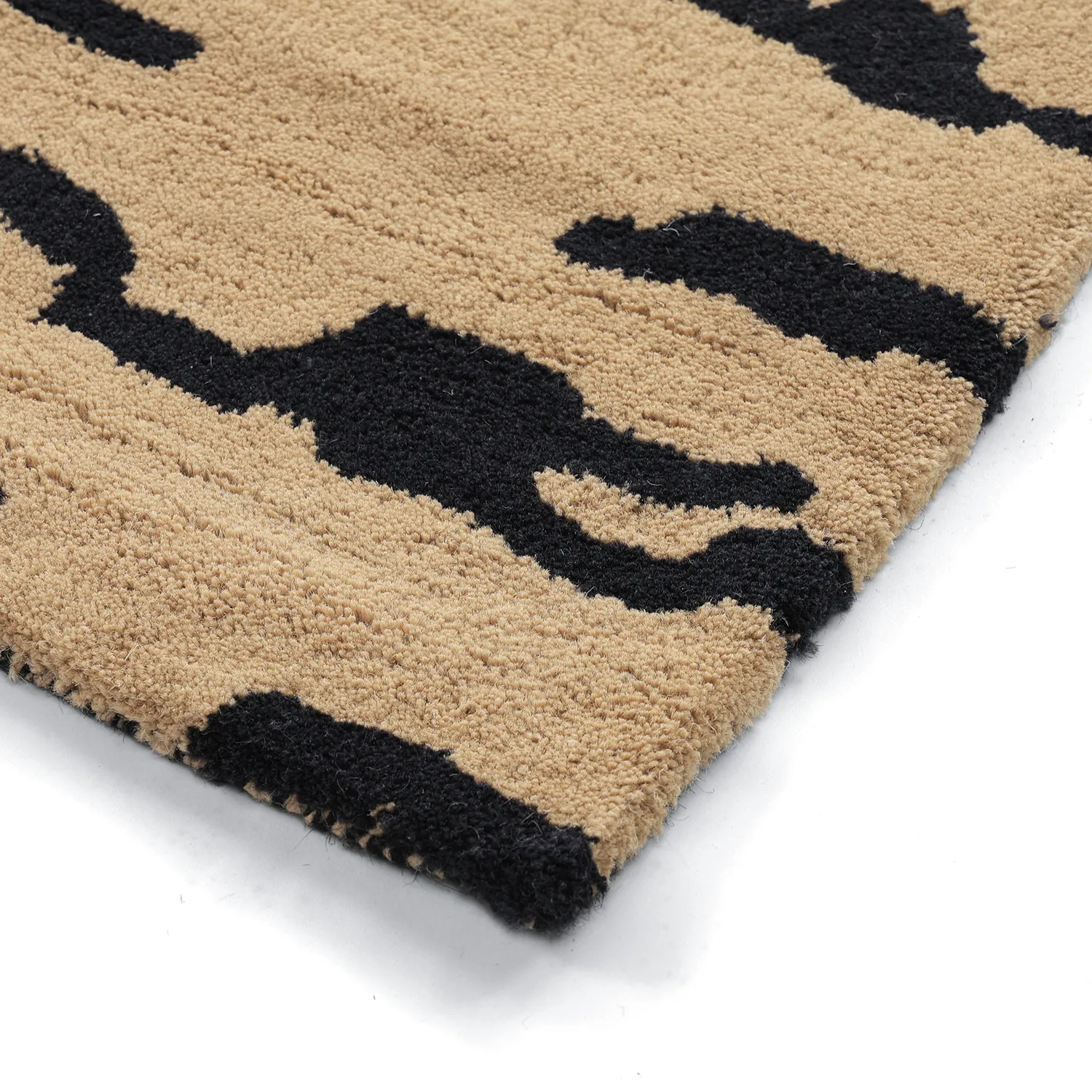 Shaggy koberce - Zebra Tufted Wool Premium (béžová/černá)