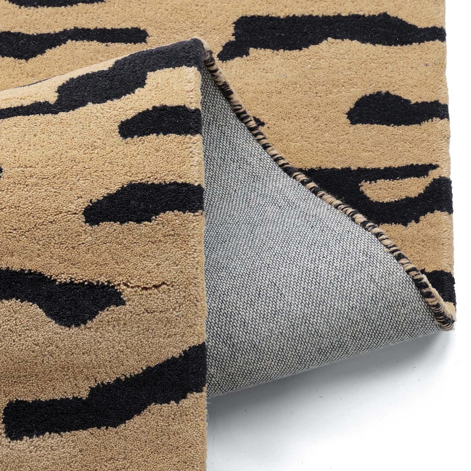 Shaggy koberce - Zebra Tufted Wool Premium (béžová/černá)