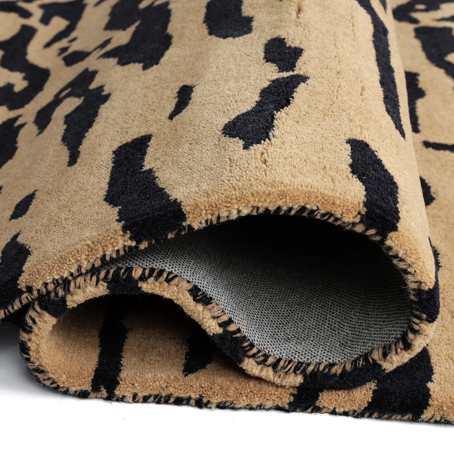 Shaggy koberce - Zebra Tufted Wool Premium (béžová/černá)