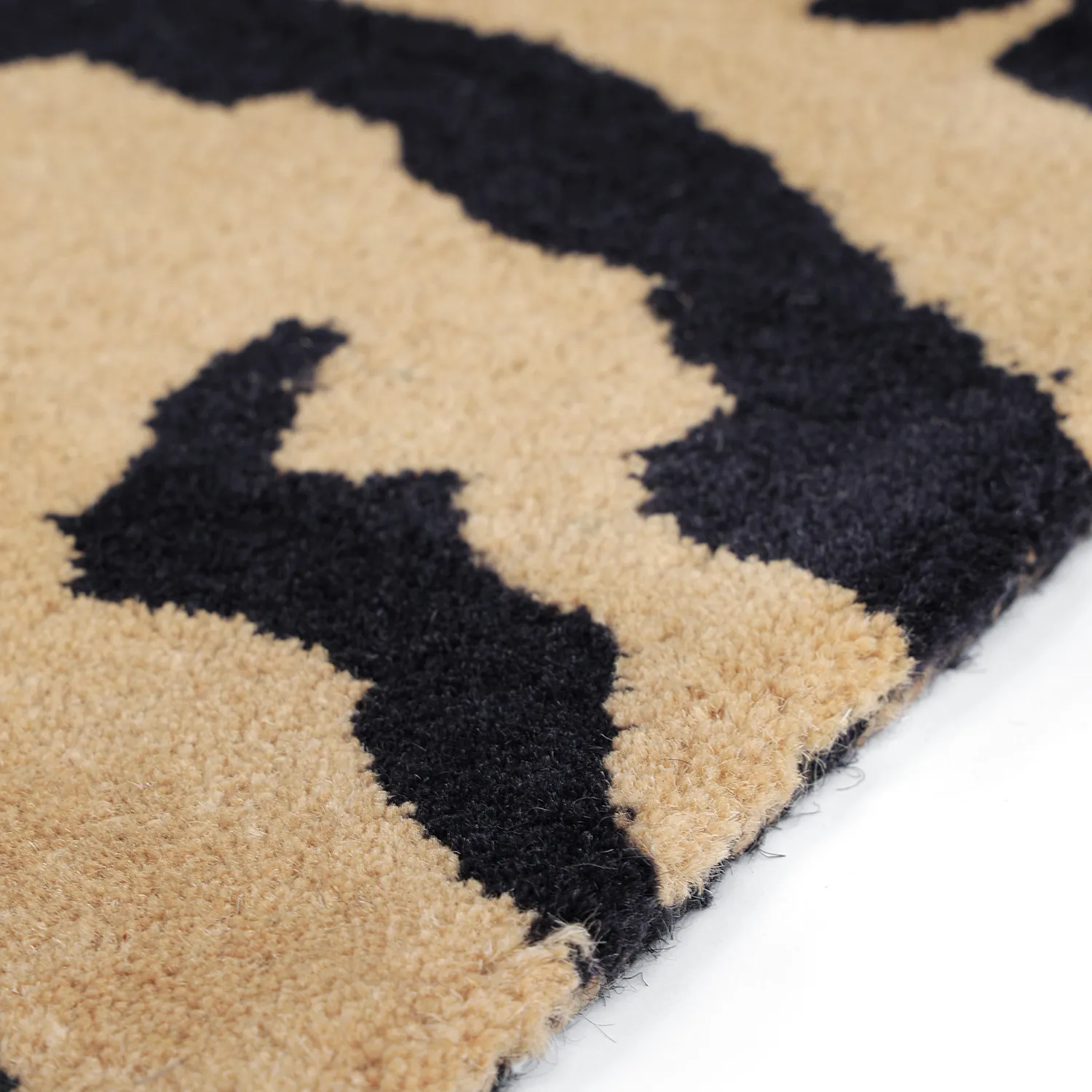 Shaggy koberce - Zebra Tufted Wool Premium (béžová/černá)