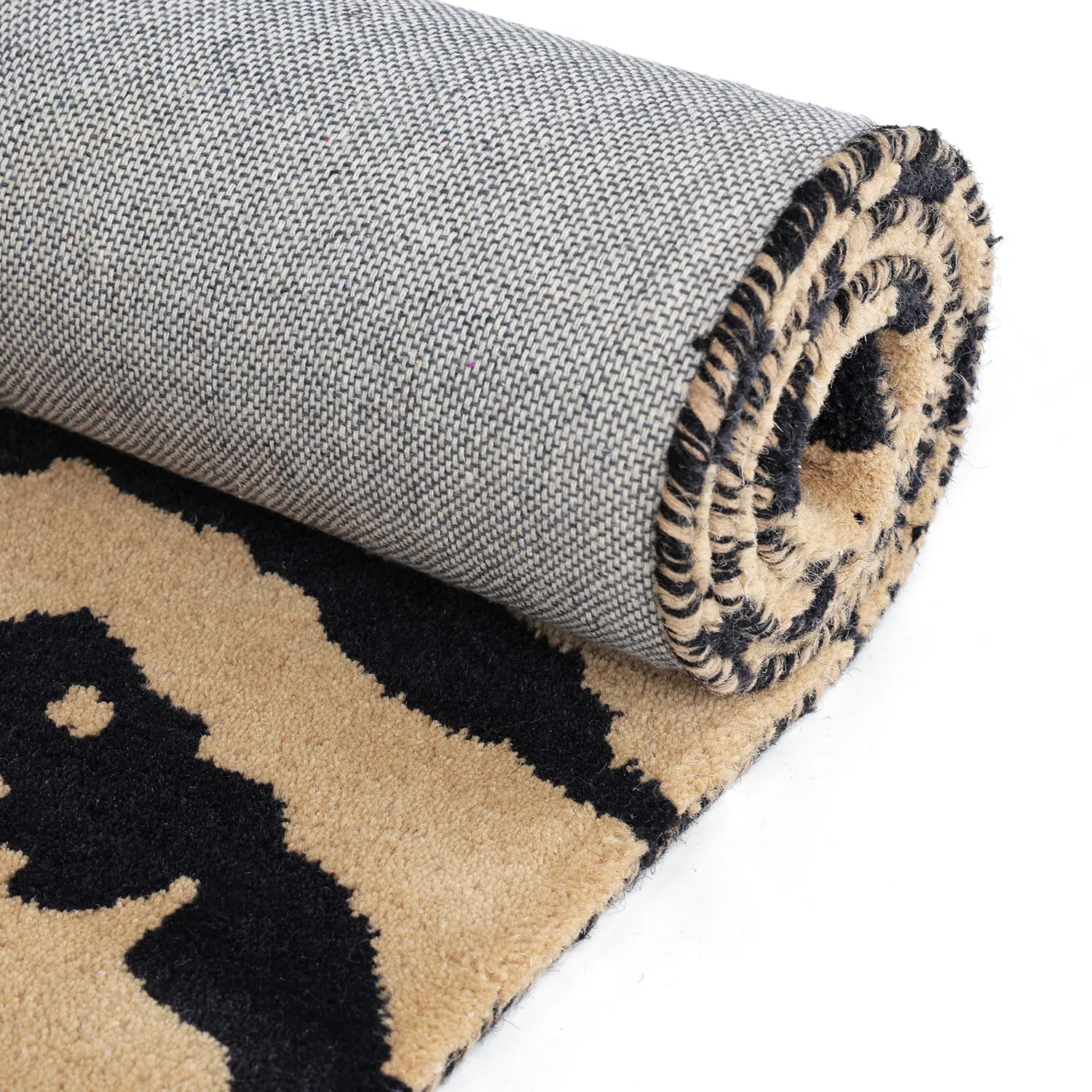 Shaggy koberce - Zebra Tufted Wool Premium (béžová/černá)