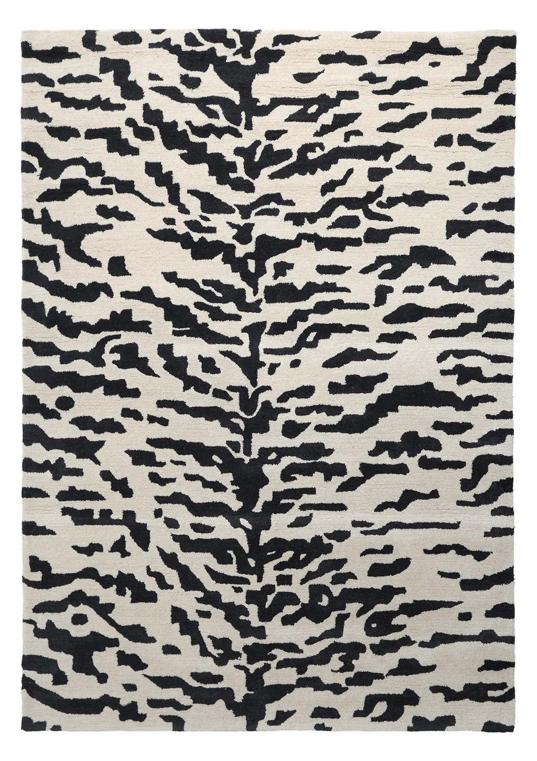 Shaggy koberce - Zebra Tufted Wool Premium (bílá/černá)