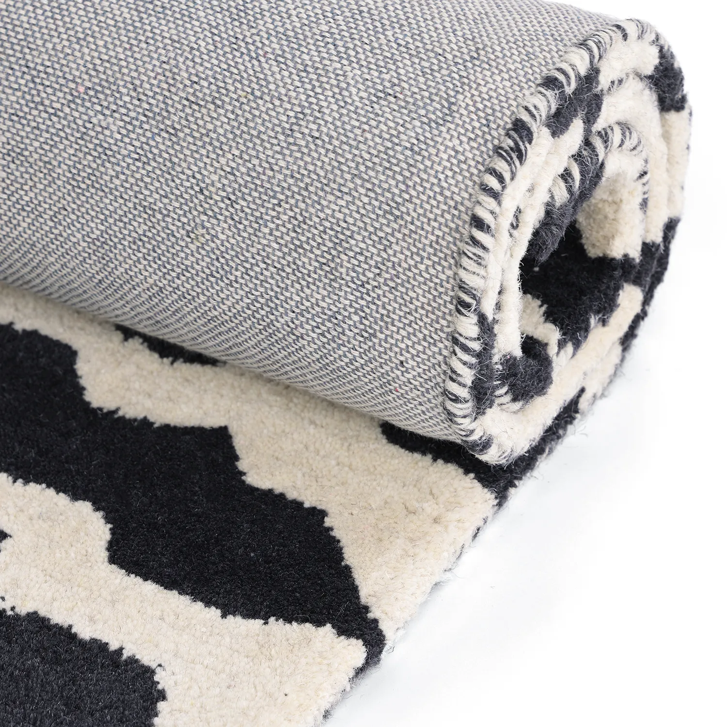 Shaggy koberce - Zebra Tufted Wool Premium (bílá/černá)