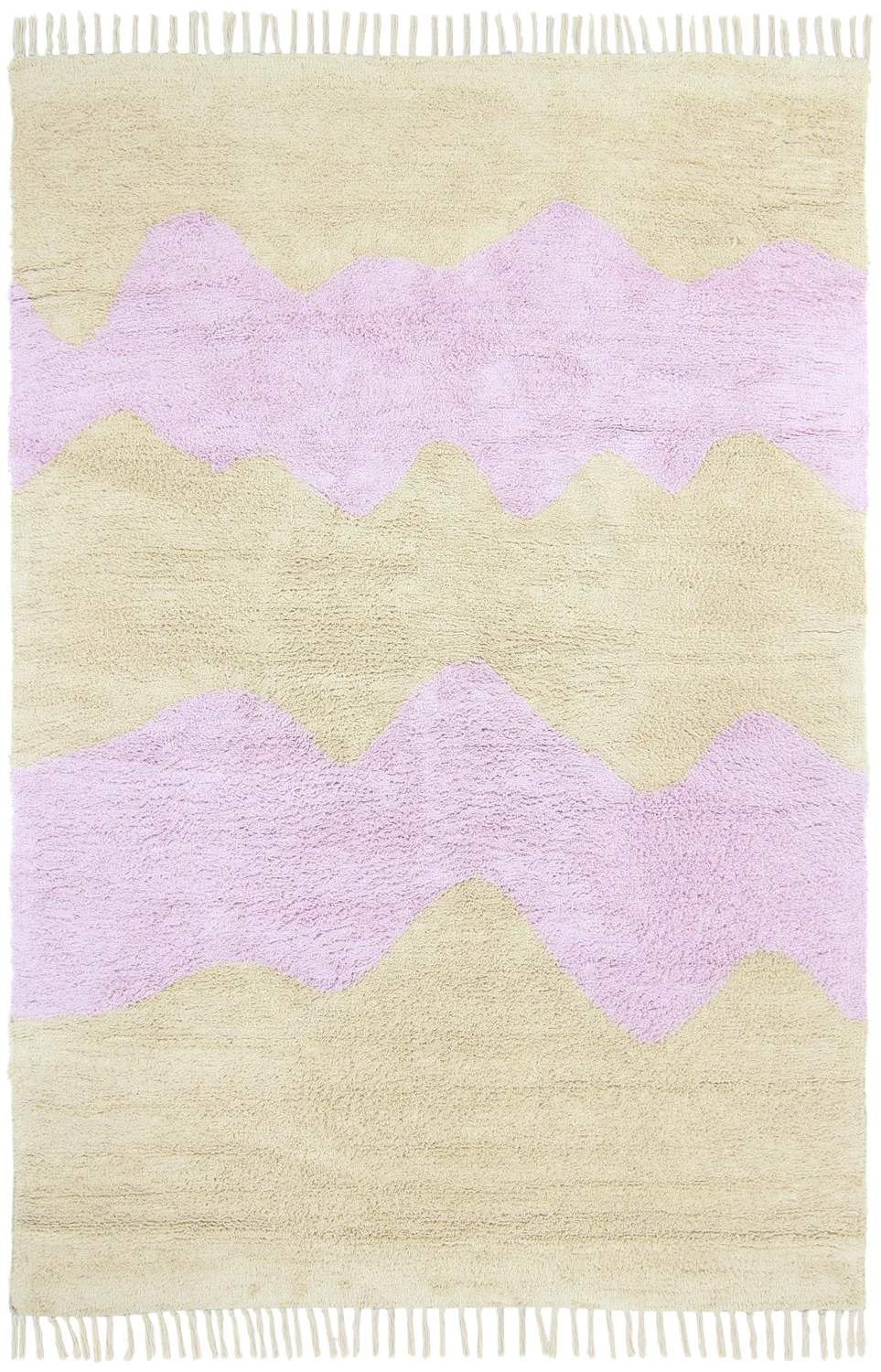 Shaggy koberce - Amira Natural Cotton Shaggy (béžová/fialová)